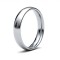 18ct White Gold Standard Weight Court Profile Mirror Finish Wedding Ring