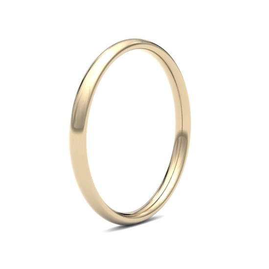 18ct Yellow Gold Standard Weight Court Profile Mirror Finish Wedding Ring