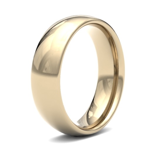 18ct Yellow Gold Standard Weight Court Profile Mirror Finish Wedding Ring