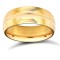 18ct Yellow Gold Standard Weight Court Profile Centre Groove Wedding Ring