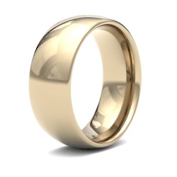 18ct Yellow Gold Standard Weight Court Profile Mirror Finish Wedding Ring