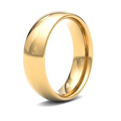 22ct Yellow Gold Standard Weight 6mm Court Profile Mirror Finish Wedding Ring