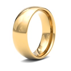 22ct Yellow Gold Standard Weight 7mm Court Profile Mirror Finish Wedding Ring