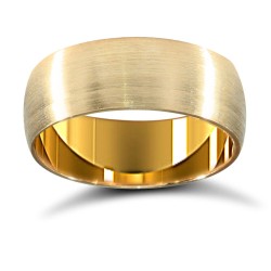 22ct Yellow Gold Standard Weight 7mm Court Profile Satin Wedding Ring