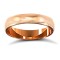 9ct Rose Gold Standard Weight Court Profile Mill Grain Wedding Ring