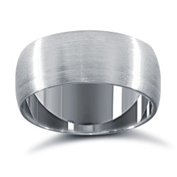 9ct White Gold Standard Weight Court Profile Satin Wedding Ring