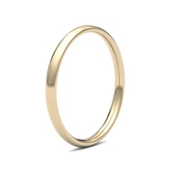 9ct Yellow Gold Standard Weight Court Profile Mirror Finish Wedding Ring