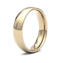 9ct Yellow Gold Standard Weight Court Profile Mirror Finish Wedding Ring