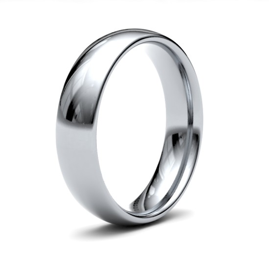 Platinum Standard Weight Court Profile Mirror Finish Wedding Ring