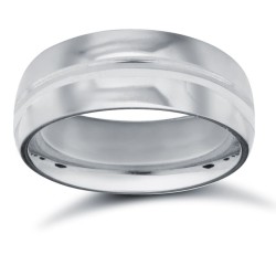 Platinum Standard Weight Court Profile Centre Groove Wedding Ring