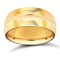 18ct Yellow Gold Premium Weight D-Shape Profile Centre Groove Wedding Ring