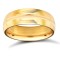 18ct Yellow Gold Standard Weight D-Shape Profile Centre Groove Wedding Ring