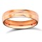 9ct Rose Gold Standard Weight D-Shape Profile Centre Groove Wedding Ring