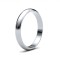 9ct White Gold Standard Weight D-Shape Profile Mirror Finish Wedding Ring