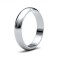 9ct White Gold Standard Weight D-Shape Profile Mirror Finish Wedding Ring
