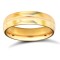 9ct Yellow Gold Standard Weight D-Shape Profile Centre Groove Wedding Ring