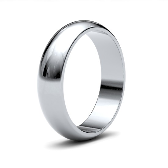 Palladium Standard Weight D-Shape Profile Mirror Finish Wedding Ring