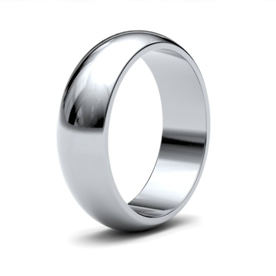 Platinum Standard Weight D-Shape Profile Mirror Finish Wedding Ring