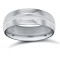 Platinum Standard Weight D-Shape Profile Centre Groove Wedding Ring