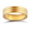 18ct Yellow Gold Standard Weight Flat Court Profile Double Groove Wedding Ring