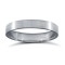 9ct White Gold Standard Weight Flat Court Profile Satin Wedding Ring