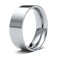 9ct White Gold Standard Weight Flat Court Profile Mirror Finish Wedding Ring