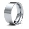 9ct White Gold Standard Weight Flat Court Profile Mirror Finish Wedding Ring