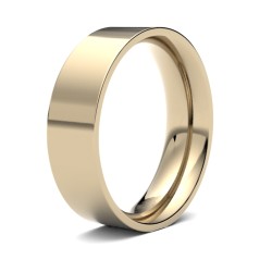 9ct Yellow Gold Standard Weight Flat Court Profile Mirror Finish Wedding Ring