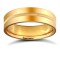 9ct Yellow Gold Standard Weight Flat Court Profile Centre Groove Wedding Ring