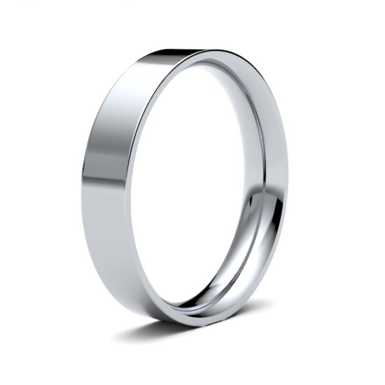 Palladium Standard Weight Flat Court Profile Mirror Finish Wedding Ring