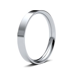 Platinum Standard Weight Flat Court Profile Mirror Finish Wedding Ring