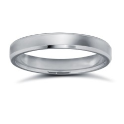 Platinum Standard Weight Flat Court Profile Bevelled Edge Wedding Ring