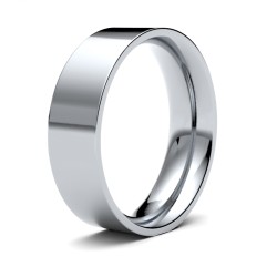 Platinum Standard Weight Flat Court Profile Mirror Finish Wedding Ring