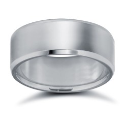 Platinum Standard Weight Flat Court Profile Bevelled Edge Wedding Ring