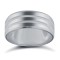 18ct White Gold Standard Weight Flat Profile Double Groove Wedding Ring