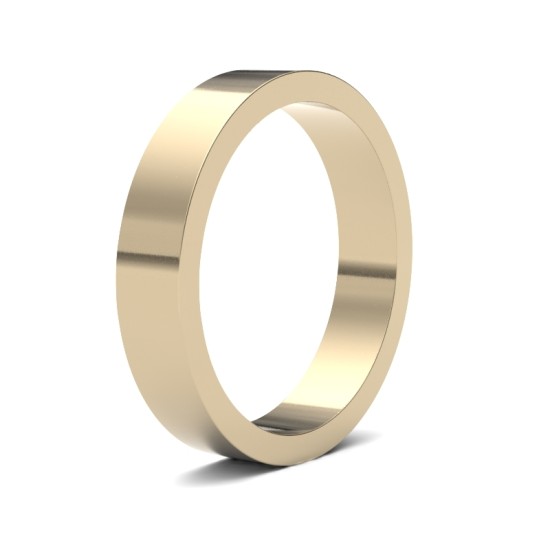18ct Yellow Gold Standard Weight Flat Profile Mirror Finish Wedding Ring