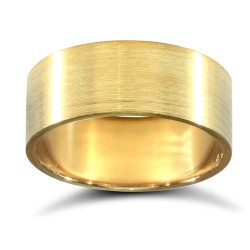 18ct Yellow Gold Standard Weight Flat Profile Satin Wedding Ring