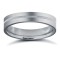 9ct White Gold Standard Weight Flat Profile Centre Groove Wedding Ring