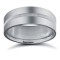 9ct White Gold Standard Weight Flat Profile Centre Groove Wedding Ring