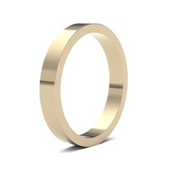 9ct Yellow Gold Standard Weight Flat Profile Mirror Finish Wedding Ring