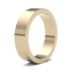 9ct Yellow Gold Standard Weight Flat Profile Mirror Finish Wedding Ring