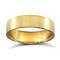 9ct Yellow Gold Standard Weight Flat Profile Satin Wedding Ring