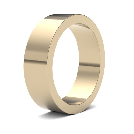 9ct Yellow Gold Standard Weight Flat Profile Mirror Finish Wedding Ring