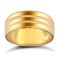 9ct Yellow Gold Standard Weight Flat Profile Double Groove Wedding Ring