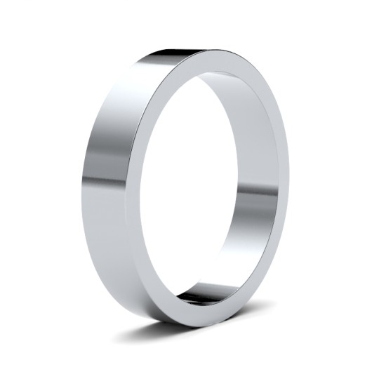 Platinum Standard Weight Flat Profile Mirror Finish Wedding Ring