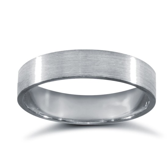 Platinum Standard Weight Flat Profile Satin Wedding Ring