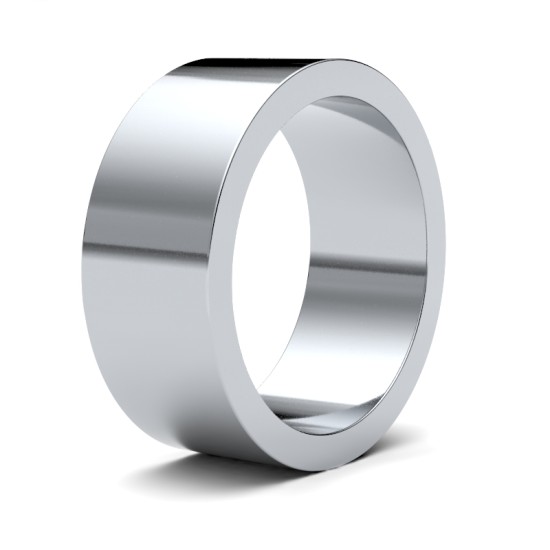 Platinum Standard Weight Flat Profile Mirror Finish Wedding Ring