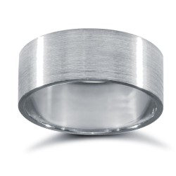 Platinum Standard Weight Flat Profile Satin Wedding Ring