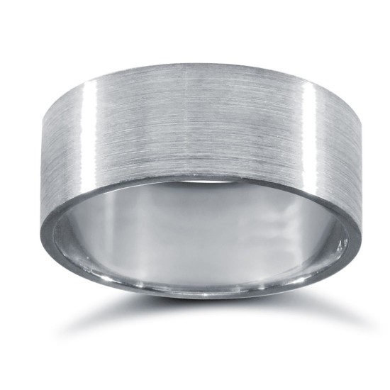 Platinum Standard Weight Flat Profile Satin Wedding Ring