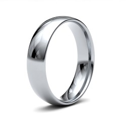 18ct White Gold 5mm Lightweight Court Profile Mirror Finish Wedding Ring
